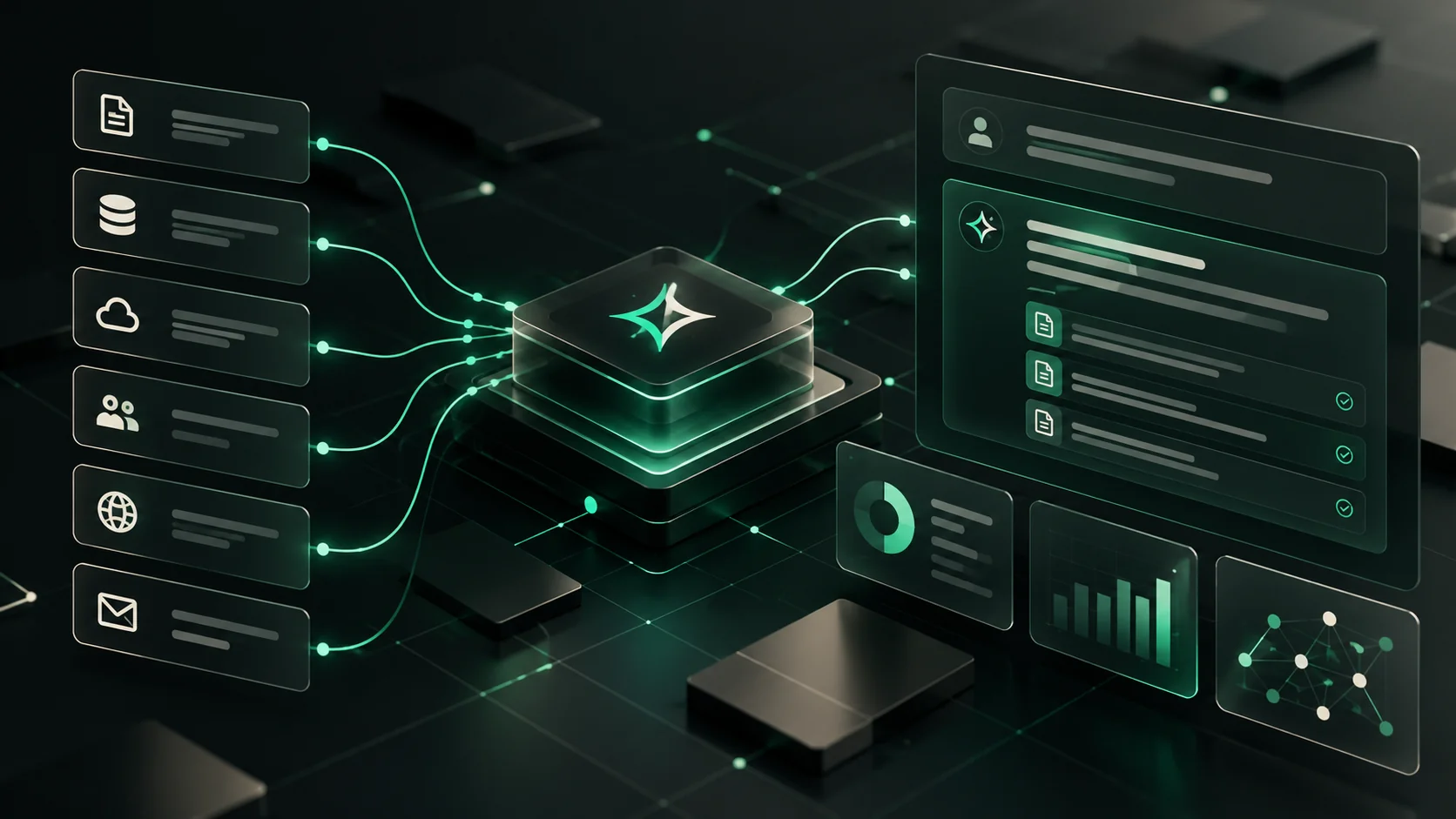 AI that fits the way your team works. — original visual illustration
